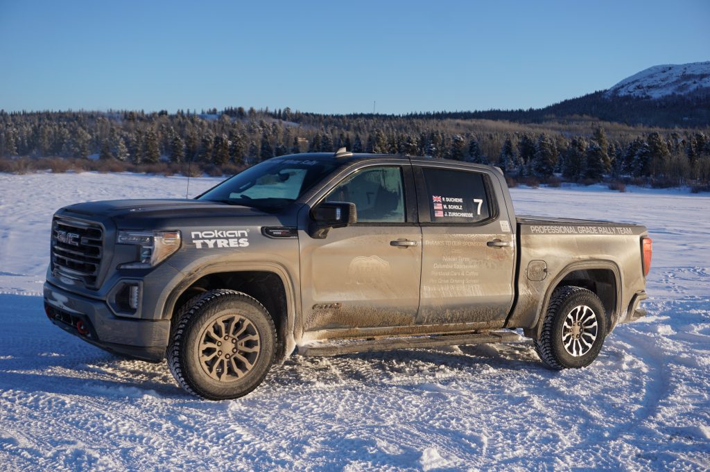 gmc sierra at arctic circle on alcan 5000 rally