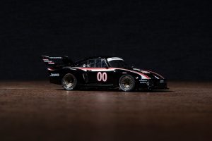Porsche 911 Black Model Car Miniature Front Three-Quarter